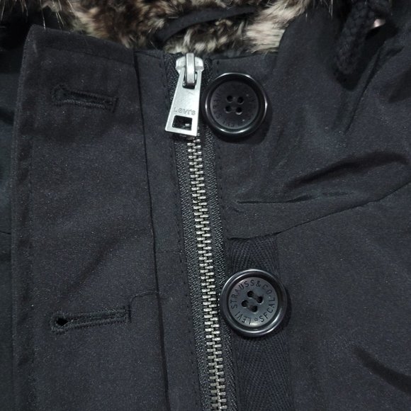 Levis Womens Faux Fur Lined Hooded Parka Jacket Sz 4X - Picture 5 of 10